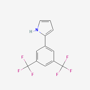 molecular formula C12H7F6N B3057346 1H-Pyrrole, 2-[3,5-bis(trifluoromethyl)phenyl]- CAS No. 795274-69-0
