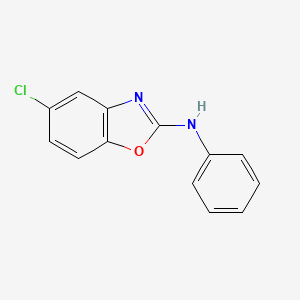 molecular formula C13H9ClN2O B3057349 2-Benzoxazolamine, 5-chloro-N-phenyl- CAS No. 79558-94-4