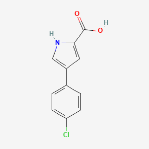 molecular formula C11H8ClNO2 B3057352 4-(4-chlorophenyl)-1H-pyrrole-2-carboxylic acid CAS No. 79600-86-5