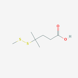 molecular formula C7H14O2S2 B3057354 4-甲基-4-(甲基二硫)戊酸 CAS No. 796073-55-7
