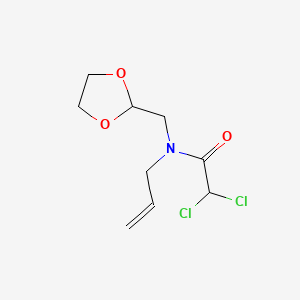 molecular formula C9H13Cl2NO3 B3057362 Acetamide, 2,2-dichloro-N-(1,3-dioxolan-2-ylmethyl)-N-2-propenyl- CAS No. 79660-25-6