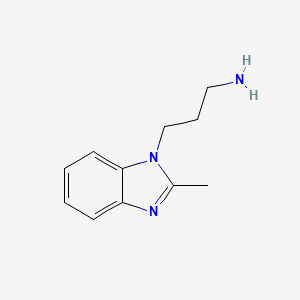 molecular formula C11H15N3 B3057370 3-(2-methyl-1H-1,3-benzodiazol-1-yl)propan-1-amine CAS No. 79837-02-8