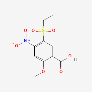 molecular formula C10H11NO7S B3057374 5-(Ethylsulphonyl)-4-nitro-o-anisic acid CAS No. 79893-22-4