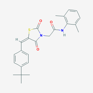 molecular formula C24H26N2O3S B305738 2-[5-(4-tert-butylbenzylidene)-2,4-dioxo-1,3-thiazolidin-3-yl]-N-(2,6-dimethylphenyl)acetamide 