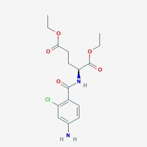 molecular formula C16H21ClN2O5 B3057382 Diethyl N-(4-amino-2-chlorobenzoyl)-L-glutamate CAS No. 80014-92-2