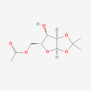 molecular formula C10H16O6 B3057403 [(3aR,5R,6S,6aR)-6-Hydroxy-2,2-dimethyl-tetrahydro-2H-furo[2,3-d][1,3]dioxol-5-yl]methyl acetate CAS No. 80244-96-8