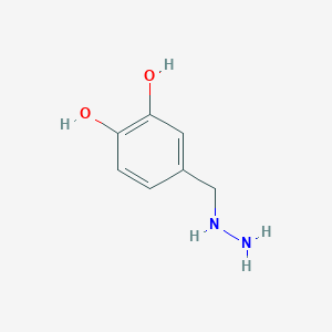 molecular formula C7H10N2O2 B3057425 4-(Hydrazinylmethyl)benzene-1,2-diol CAS No. 805179-71-9