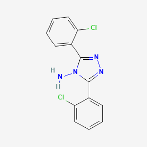 molecular formula C14H10Cl2N4 B3057435 4H-1,2,4-Triazol-4-amine, 3,5-bis(2-chlorophenyl)- CAS No. 80590-11-0