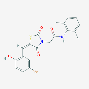 molecular formula C20H17BrN2O4S B305744 2-[5-(5-bromo-2-hydroxybenzylidene)-2,4-dioxo-1,3-thiazolidin-3-yl]-N-(2,6-dimethylphenyl)acetamide 