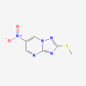 molecular formula C6H5N5O2S B3057448 2-(Methylsulfanyl)-6-nitro[1,2,4]triazolo[1,5-a]pyrimidine CAS No. 80773-00-8