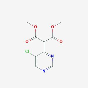 molecular formula C9H9ClN2O4 B3057461 Dimethyl 2-(5-chloropyrimidin-4-yl)propanedioate CAS No. 809276-87-7