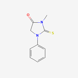 molecular formula C10H10N2OS B3057463 3-Methyl-1-phenyl-2-sulfanylideneimidazolidin-4-one CAS No. 80944-82-7