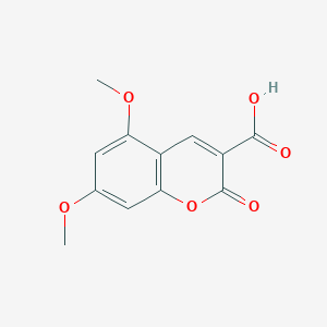 molecular formula C12H10O6 B3057468 2H-1-Benzopyran-3-carboxylic acid, 5,7-dimethoxy-2-oxo- CAS No. 81017-27-8