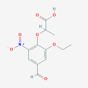 2-(2-Ethoxy-4-formyl-6-nitrophenoxy)propanoic acid