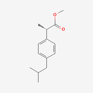 molecular formula C14H20O2 B3057494 Benzeneacetic acid, alpha-methyl-4-(2-methylpropyl)-, methyl ester, (alphaS)- CAS No. 81576-55-8