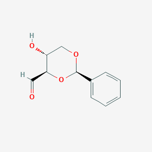 molecular formula C11H12O4 B3057496 (2R,4R,5R)-5-Hydroxy-2-phenyl-1,3-dioxane-4-carbaldehyde CAS No. 81577-69-7