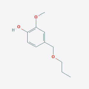 molecular formula C11H16O3 B3057518 Phenol, 2-methoxy-4-(propoxymethyl)- CAS No. 81995-38-2