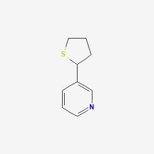 molecular formula C9H11NS B3057527 3-(Thiolan-2-yl)pyridine CAS No. 82081-32-1