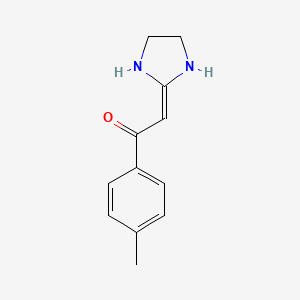 molecular formula C12H14N2O B3057530 乙酮，2-(2-咪唑烷基亚啶)-1-(4-甲苯基)- CAS No. 82100-23-0