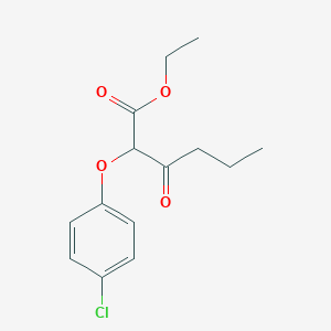 molecular formula C14H17ClO4 B3057542 Hexanoic acid, 2-(4-chlorophenoxy)-3-oxo-, ethyl ester CAS No. 823214-61-5