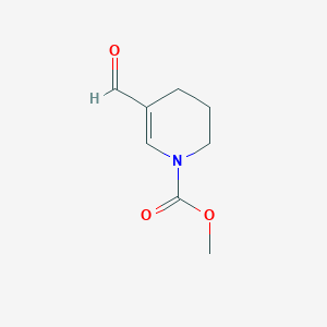 molecular formula C8H11NO3 B3057553 1(2H)-Pyridinecarboxylic acid, 5-formyl-3,4-dihydro-, methyl ester CAS No. 82483-65-6