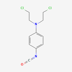 molecular formula C11H12Cl2N2O B3057554 苯胺，N,N-双(2-氯乙基)-4-异氰酸酯- CAS No. 82484-59-1