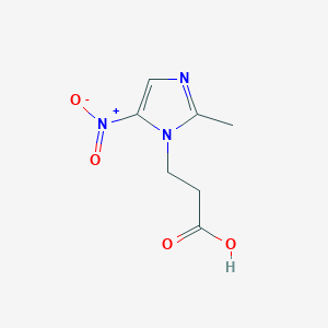 molecular formula C7H9N3O4 B3057564 3-(2-methyl-5-nitro-1H-imidazol-1-yl)propanoic acid CAS No. 82553-75-1