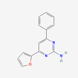 molecular formula C14H11N3O B3057573 4-(Furan-2-yl)-6-phenylpyrimidin-2-amine CAS No. 82619-71-4