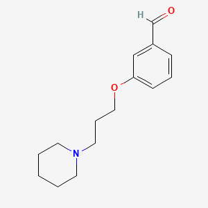 molecular formula C15H21NO2 B3057575 3-[3-(1-Piperidinyl)propoxy]benzaldehyde CAS No. 82625-43-2
