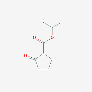 molecular formula C9H14O3 B3057591 Cyclopentanecarboxylic acid, 2-oxo-, 1-methylethyl ester CAS No. 82787-50-6