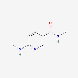 molecular formula C8H11N3O B3057597 3-Pyridinecarboxamide, N-methyl-6-(methylamino)- CAS No. 82848-96-2
