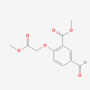 molecular formula C12H12O6 B3057621 Benzoic acid, 5-formyl-2-(2-methoxy-2-oxoethoxy)-, methyl ester CAS No. 831217-47-1
