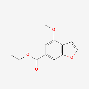 molecular formula C12H12O4 B3057623 6-Benzofurancarboxylic acid, 4-methoxy-, ethyl ester CAS No. 831222-90-3
