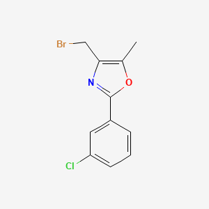 molecular formula C11H9BrClNO B3057630 Oxazole, 4-(bromomethyl)-2-(3-chlorophenyl)-5-methyl- CAS No. 832076-87-6