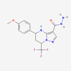 5-(4-Methoxyphenyl)-7-(trifluoromethyl)-4,5,6,7-tetrahydropyrazolo[1,5-a]pyrimidine-3-carbohydrazide