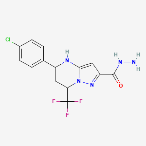 5-(4-Chlorophenyl)-7-(trifluoromethyl)-4,5,6,7-tetrahydropyrazolo[1,5-a]pyrimidine-2-carbohydrazide
