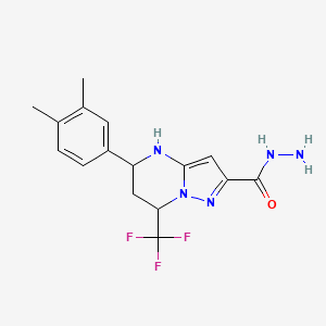 5-(3,4-Dimethylphenyl)-7-(trifluoromethyl)-4,5,6,7-tetrahydropyrazolo[1,5-a]pyrimidine-2-carbohydrazide