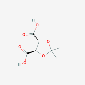 molecular formula C7H10O6 B3057662 1,3-二氧戊环-4,5-二甲酸，2,2-二甲基-，(4R,5R)- CAS No. 83529-40-2