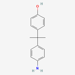molecular formula C15H17NO B3057674 Phenol, 4-[1-(4-aminophenyl)-1-methylethyl]- CAS No. 837-11-6