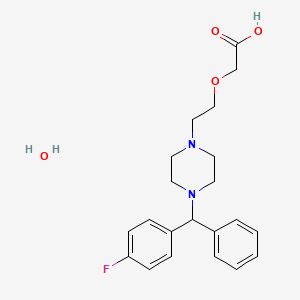 molecular formula C21H25FN2O3 B3057685 (2-(4-((4-Fluorophenyl)phenylmethyl)-1-piperazinyl)ethoxy)acetic acid hydrate CAS No. 83881-57-6