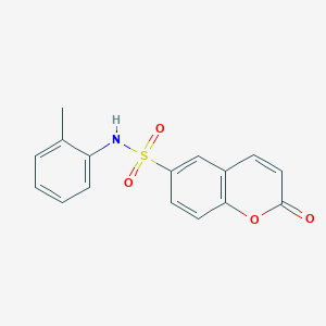 molecular formula C16H13NO4S B3057692 2-oxo-N-(o-tolyl)-2H-chromene-6-sulfonamide CAS No. 84015-73-6