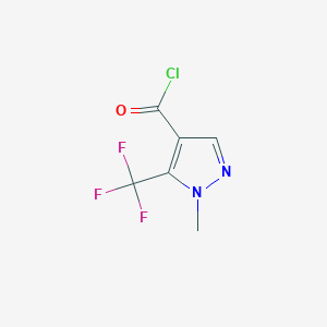 molecular formula C6H4ClF3N2O B3057693 1-Methyl-5-(trifluoromethyl)-1H-pyrazole-4-carbonyl chloride CAS No. 840489-25-0