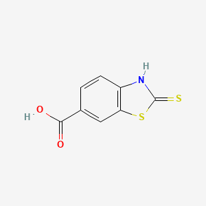 molecular formula C8H5NO2S2 B3057695 2-Mercapto-benzothiazole-6-carboxylic acid CAS No. 84092-99-9