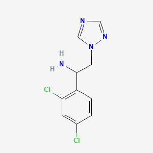 molecular formula C10H10Cl2N4 B3057719 1-(2,4-dichlorophenyl)-2-(1H-1,2,4-triazol-1-yl)ethan-1-amine CAS No. 84463-36-5