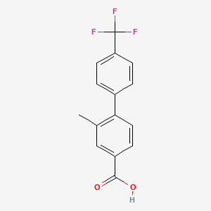 molecular formula C15H11F3O2 B3057728 2-甲基-4'-(三氟甲基)[1,1'-联苯]-4-羧酸 CAS No. 845826-90-6