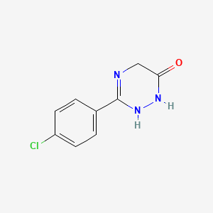 molecular formula C9H8ClN3O B3057729 1,2,4-Triazin-6(1H)-one, 3-(4-chlorophenyl)-2,5-dihydro- CAS No. 84586-29-8