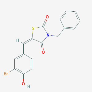molecular formula C17H12BrNO3S B305773 (5E)-3-benzyl-5-(3-bromo-4-hydroxybenzylidene)-1,3-thiazolidine-2,4-dione 
