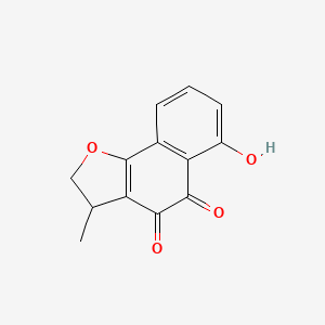 molecular formula C13H10O4 B3057763 Naphtho[1,2-b]furan-4,5-dione, 2,3-dihydro-6-hydroxy-3-methyl- CAS No. 848780-33-6