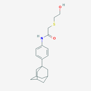 molecular formula C20H27NO2S B305777 N-[4-(1-adamantyl)phenyl]-2-[(2-hydroxyethyl)sulfanyl]acetamide 