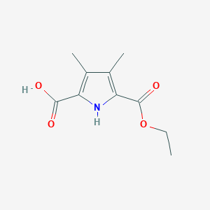 molecular formula C10H13NO4 B3057780 5-(Ethoxycarbonyl)-3,4-dimethyl-1h-pyrrole-2-carboxylic acid CAS No. 85057-78-9